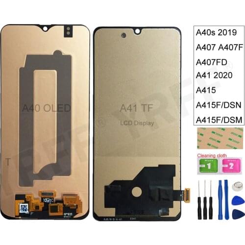 For Samsung Galaxy A40S 2019 A407 A407F LCD For SAMSUNG Galaxy A41 2020 A415 A415F LCD Display Touch Screen Digitizer Assembly