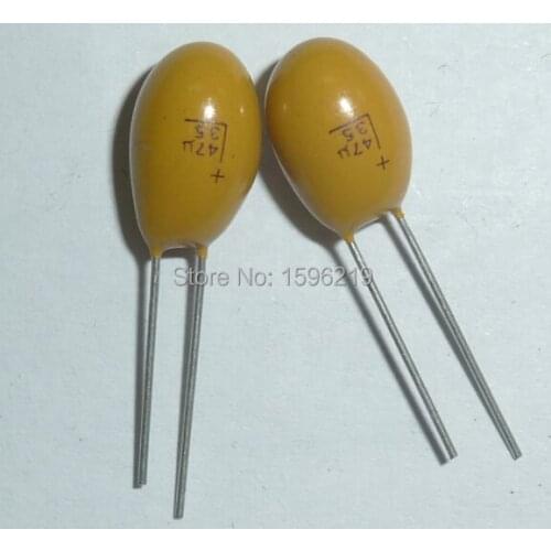 10pcs Tantalum capacitor 47uF 35V 476 Brand New 35V47uF DIP Radial