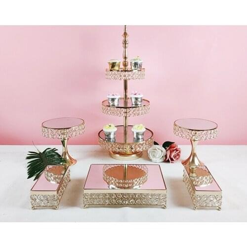 3pcs -15pcs cupcake 3 tier cake stand set gold color good qualtiy