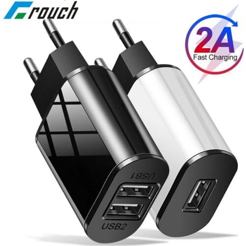 Universal Mobile Phone Charger 5V1A/5V2A USB Travel Charger Portable Wall Charger for iphone samsung Adapter EU Plug Black/White