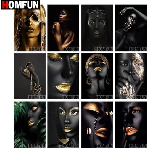 HOMFUN Diamond Painting Full Square/Round Drill 5D DIY "African woman" Daimond Embroidery Rhinestone Cross Stitch Home Decor