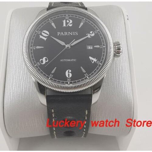 Parnis 42mm Automatic Watch black dial Sapphire Crystal mens Mechanical Watches-PA120