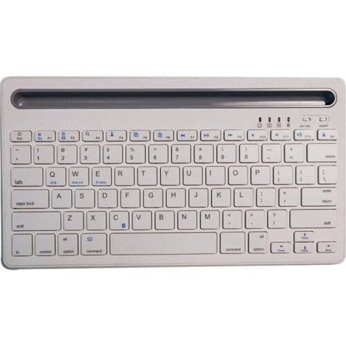 Bluetooth Keyboard,Mini Wireless Keyboard with Phone Holder Rechargeable Dual Channel Keyboard for iPad/Phone,White