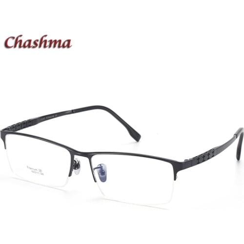 Large Frame Pure Titanium Frame Men Long Flexible Temple Ultra Light Optical Spectacles for Wide Face Men Eyeglasses