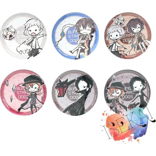 Bungo Stray Dogs Anime Metal Badge Atsushi Nakajima Dazai Osamu Chuya Cute Badge Brooch Pins