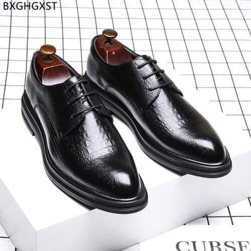 Black Oxford Shoes for Men 2021 Designer Dress Shoes Mens Fashion Formal Party Shoes for Men Chaussure De Homme Zapatos Hombre