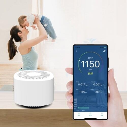 Air Quality Monitor Digital Formaldehyde Detector Bluetooth Indoor Air Tester TVOC CO2 Meter for Home Greenhouse Office Dropship