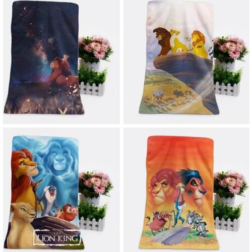 Disney The Lion King Simba Bath Towel Anime Cartoon Children Baby Boys Kids Customized Soft Kids Summer Swimming Beach Washcloth