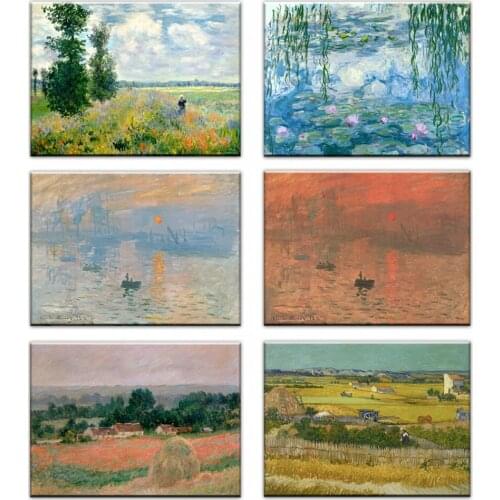 Home Decor simulation oil Painting Van gogh Monet impression painting pictures Printing on the canvas DM19011611B