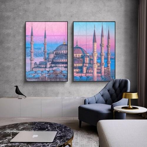 Nordic Building Canvas Painting Modern Wall Art Fashion Poster and Print Wall Bedroom Living Room Decoration Picture Home Decor