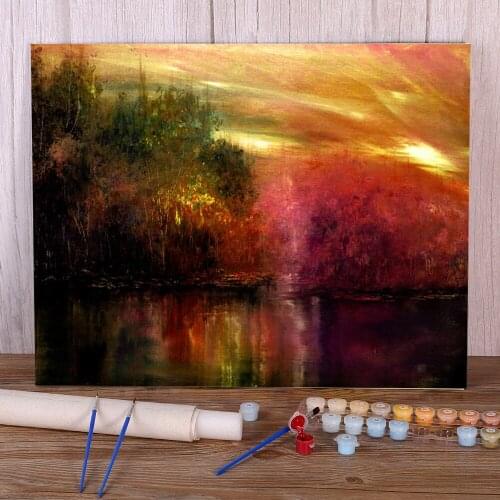 Natural Scenery Autumn Hues Painting By Numbers Set Oil Paints 50*70 Picture By Numbers Photo Loft Picture For Handiwork
