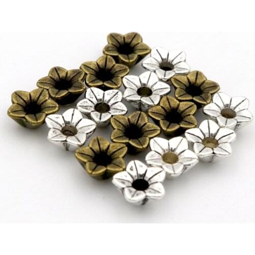 45Pcs 3D Flower Loose Sparer End Bead Caps for Jewelry Making Finding Diy Bracelet Accessories Component Wholesale Supply