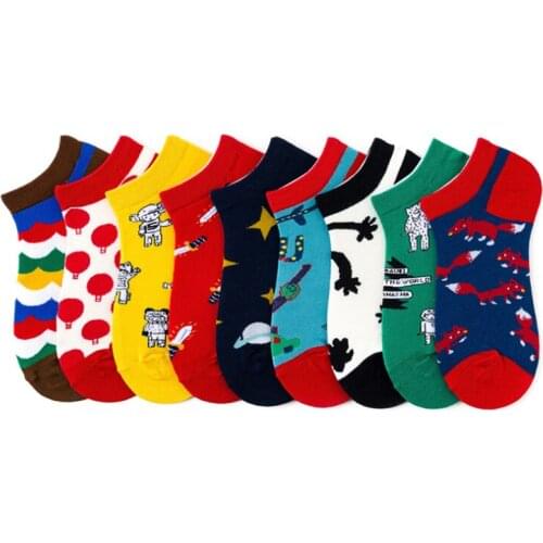 Summer Socks Women Men Cotton Boat Funny Cotton Harajuku ankle Sock New Casual Novelty Short Socks For Ladies 2020