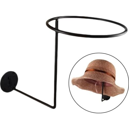 Metal Helmet Holder Stand Rack Display Hanger Hook for Jacket Coat Clothes Hats, Black