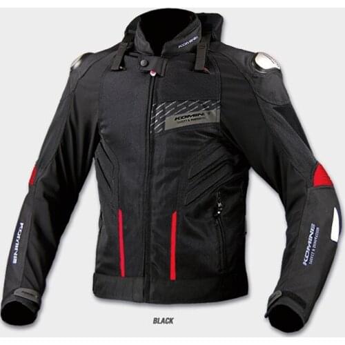 Komine jk015 Motorcycle Scooter Motocross Racing Street Moto Rider Black Jacket
