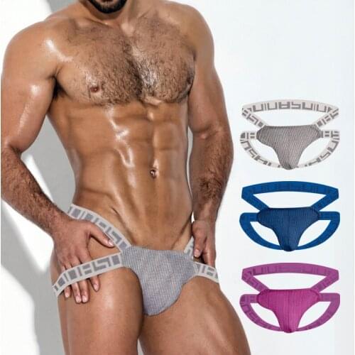 Gay Underwear Men Jockstrap Sexy Thongs Man Cotton Mens Thong Low Waist Bikini Sissy Panties Breathable Cueca Tanga BS3126