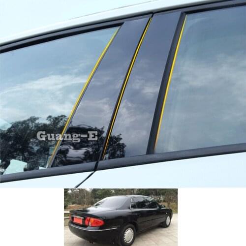 For Buick Regal 2006 2007 2008 Car PC Material Pillar Post Cover Door Trim Window Piano Black Molding Sticker Plate Parts