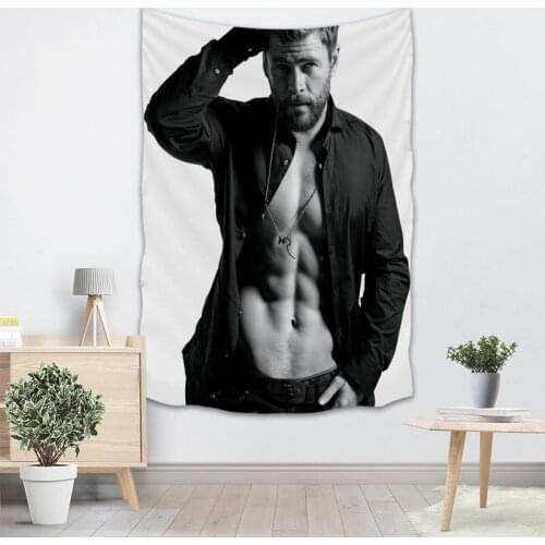 Chris Hemsworth Wall Tapestry Home Decorations 3D Printing Wall Hanging Forest Tapestries Home Birthday Party Decoration