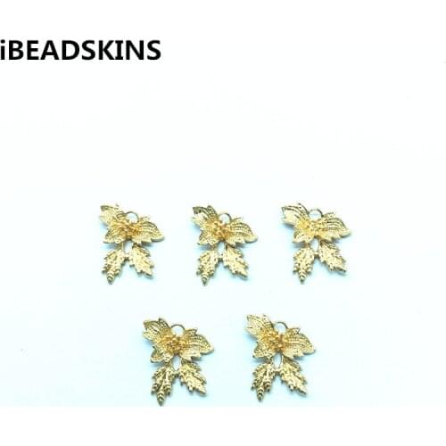 New arrival! 22x20mm 50pcs Copper Leaves shape charm for Earrings parts/hand Made Earrings make/ Jewelry Findings DIY