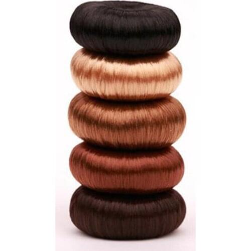 2020 New Donut Chignon Hot Women Synthetic Fiber Hair Bun Donuts Ring Blonde Hair Extension Wig Natural Skin Color
