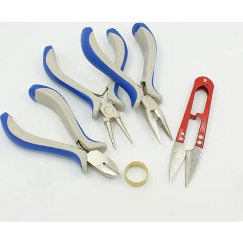 Pliers Scissors Ring Hardware Tool Combination Set DIY Ornament Accessories Handmade Beaded Kit