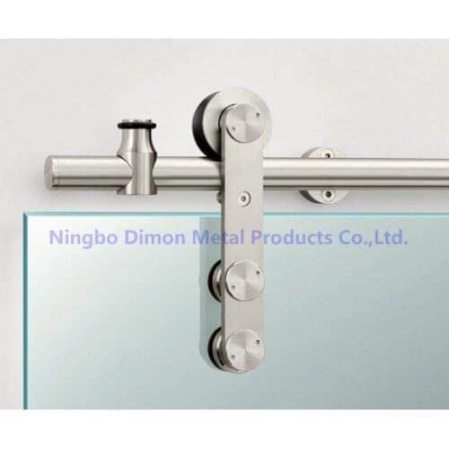 Dimon SUS304 High Quality Polish Sliding Glass Door Hanging Wheels Hardware DM-SDG 7002 With Soft Close