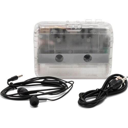 Portable Bluetooth-compatible Input Output Cassette Player FM Radio Players Transparent Cassette Tape Player USB Ports