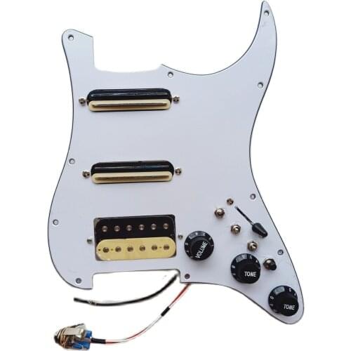 Prewired ST Pickguard SSH Pickup Multifunction Push-Pull Pots Single Cut Function Zebra Single Coil Humbucker Pickup 1 Set