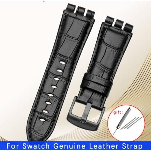 23MM Genuine Calf Leather Watchband Steel Clasp For Swatch IRONY YOS440 449 448 401G Watch Strap Watchband Bracelet Wrist Man