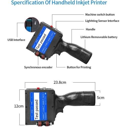 Touch Screen Handheld Automatic Inkjet Printer Production Date Small Carton Plastic Inkjet printer