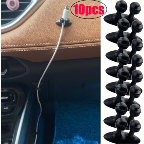 Self Adhesive Cable Manager for Car Dashboard Mobile Phone Charger Cable Line Organizer Clasp Clamp Auto Interior Accessories