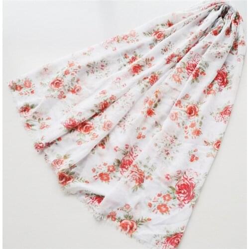 2021 Women Fashion Floral Printed Pattern Cotton Scarf Shawls Wraps Hijabs 10pcs/lot