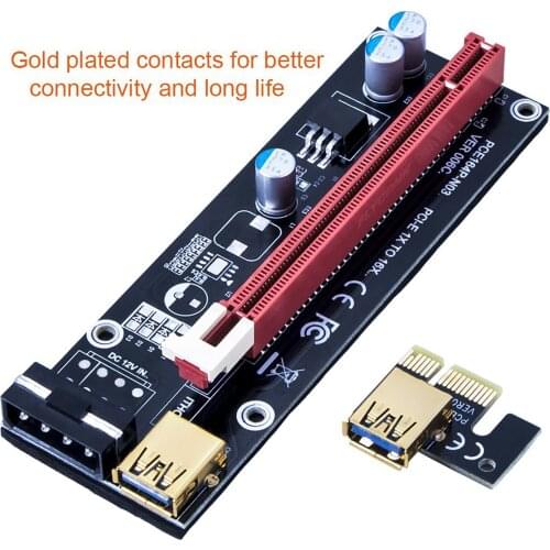 USB3.0 PCI-E 1x to 16x Extender Riser Card Adapter SATA-4Pin Power Cord Computer Cables Connectors