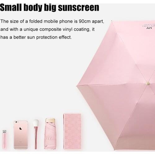 Mini Umbrella Vinyl Umbrella Pocket Sun Protection And Ultraviolet Protection Anti-UV Protection Travel For Boy Girl