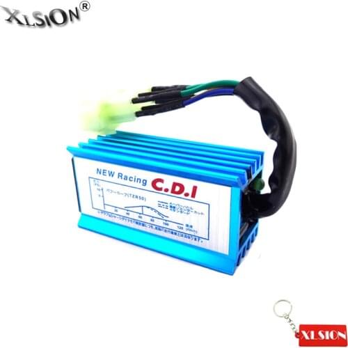 XLSION Aftermarket 6 Pin Round Blue Racing AC CDI Box For GY6 50cc 125cc 150cc ATV Quad Moped Scooter