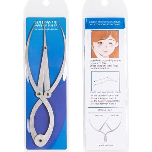 1PC Stainless Steel Golden Ratio Eyebrow Microblading Permanent Makeup Measuring Ruler Caliper Shaping Design Tool