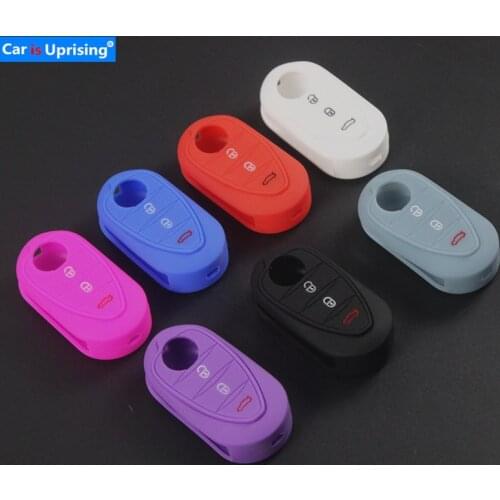 1pcs 3 Button Silicone Car Remote Key Fob Shell Cover Case For Alfa Romeo Mito Giulietta Brera 4C 159 GTA Skin Holder Protector