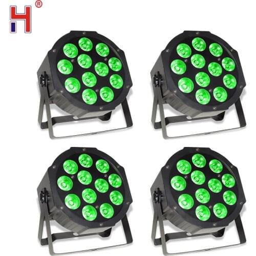 12X12W Led Lamp Beads 12X12W Led Par Lights Rgbw 4In1 Flat Par Led Dmx512 Disco Lights Professional Stage Dj Equipment 4Pcs/Lot