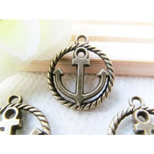 200pcs Antique Silver tone/Antique Bronze Filigree Round Anchor Connector Pendant Charm/Finding,DIY Accessory Jewelery Mak