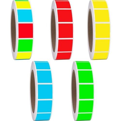 500Pcs/Roll Square Chroma Labels Stickers Color Code Dot Labels Stickers 1Inch Round Red, ,Yellow,Blue,Green,Stationery Stickers