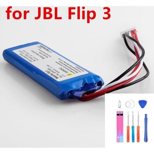 Battery for JBL Flip 3 & 4 Player Flip3 Flip4 New Li Polymer Rechargeable Accumulator Pack Replacement 3.7V 3000mAh GSP872693&01