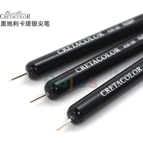 Austrian Cretacolor Silver Stylus,Traditional Classical Fine Sketch Pen,Scratch Pen,Beautiful, Practical, Artists Silver Stylus