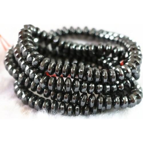 Black Hematite Stone Hot Fashion Diy 3X6mm 5X8mm 6X10mm Wheel Beads Loose Beads 15 Inches B256