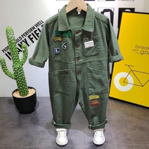 Child Jumpsuit Casual Tooling Coverall Fashion Denim Boys Clothing Autumn New Arrival Romper For Baby 2020 Boy Overalls 2-6 Y