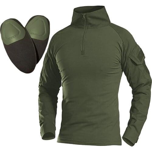 Camouflage Army Combat Uniform Military Shirt Elbow pads Cargo Multicam Airsoft paintball Tactical Cotton Men Work Clothes CP