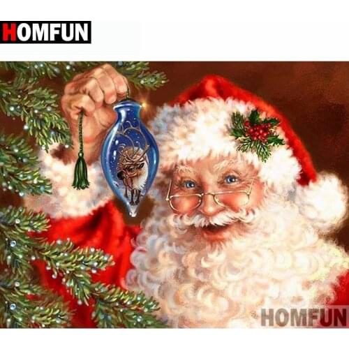 HOMFUN Full Square/Round Drill 5D DIY Diamond Painting "Santa Claus" Embroidery Cross Stitch 3D Home Decor Gift A11272