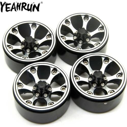 YEAHRUN Aluminum Alloy 1.9 Beadlock Wheels Rims for 1/10 RC Crawler Axial SCX10 TAMIYA CC01 D90 D110 Wheels Hubs