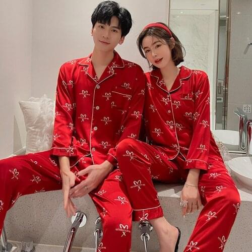 Lovers 2PCS Rayon Pajamas Sets Sexy Print Letter Men Pyjamas Suit Sleepwear Nightwear Summer M-XXL Lounge Soft Couple Home Wear