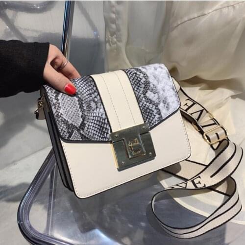 Fashion Serpentine Crossbody Bags for Women 2021 Snake Pattern Womens Designer Handbag Wide Strap Shoulder Bag Phone Flap Purse