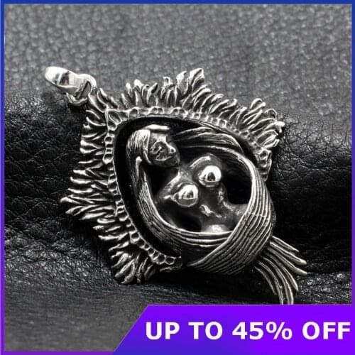 Real Solid 925 sterling silver mermaid pendant for Man handmade romantic fairy tale gothic retro large pendant Jewelry Gifts